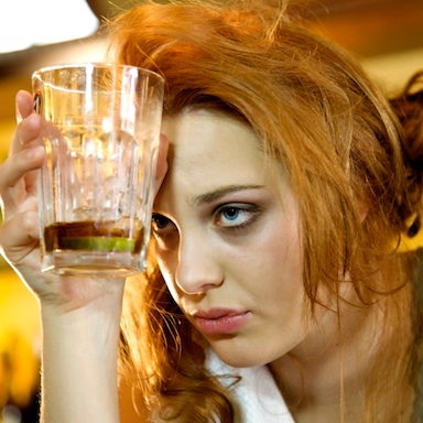 drunk woman, alcohol and sleep, by healthista.com
